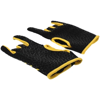 1 пара силиконовых противоскользящих перчаток для боулинга, профессиональных эластичных дышащих спортивных перчаток - размер S / M (желтый)