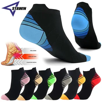 1 пара спортивных компрессионных носков для мужчин и женщин, профессиональные спортивные носки для бега на подушечках с супинатором