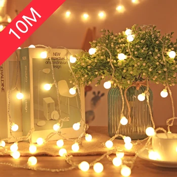 100 светодиодных гирлянд-глобусов USB Fairy String Lights для вечеринки в помещении на открытом воздухе, свадьбы, Рождества, сада, экологичный энергосберегающий
