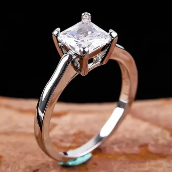 2023 Новое Классическое кольцо с кубическим цирконием серебристого цвета для женщин Легкие Роскошные кольца на 4 пальца с когтями Свадебные Украшения для помолвки Подарки