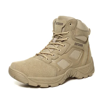 2023 Новые военные тактические мужские ботинки, кожаные ботинки для десанта спецназа, армейские водонепроницаемые ботильоны, Армейская мужская обувь, Размер 47