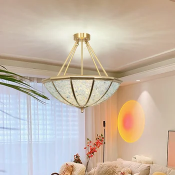 24-Дюймовая роскошная медная лампа из натурального хрусталя в гостиной, спальне, кабинете, гостиничном номере, выставочном зале, креативной лампе