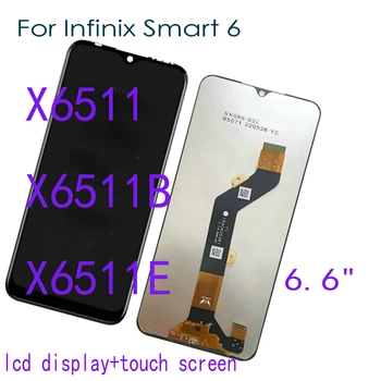 6,6-дюймовый сенсорный ЖК-дисплей с цифровым преобразователем в сборе для Infinix Smart 6 X6511 X6511B X6511E