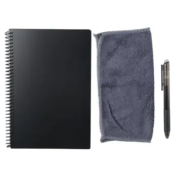 8,8 X 6 X 0,5 дюйма Стираемый блокнот 60 Страниц ПВХ Черный ноутбук с цифровым подключением Smart Notebook Office