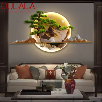 OULALA Современный настенный светильник с изображением Картины, светодиодный Китайский Креативный Пейзаж, Настенное Бра для дома, Гостиной, кабинета, Декора спальни