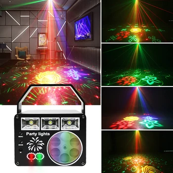 YSH New 3 in 1 Party Lights DJ Disco Ball Stage Light RGB 48 Узоров Эффект Лазерной Лампы Светодиодный Проектор Относится К Рождественской Свадьбе 0