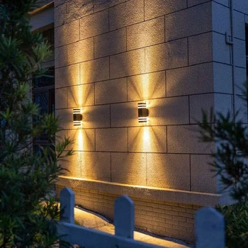 Алюминиевый водонепроницаемый настенный светильник E27, наружное освещение сада, крыльца, лестницы, коридора, Акриловые бра