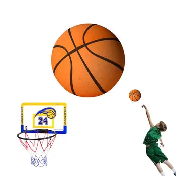Бесшумный баскетбольный мяч из искусственной кожи для тренировок, мягкий баскетбольный мяч, бесшумный баскетбол для занятий в помещении, игровой практики для детей, подростков и взрослых 0