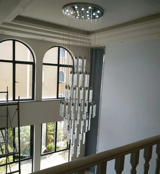 Большая хрустальная люстра в фойе для гостиной, вестибюля, прихожей, домашнего декора Cristal Lustre, Лестничного потолочного светильника, подвесной лампы