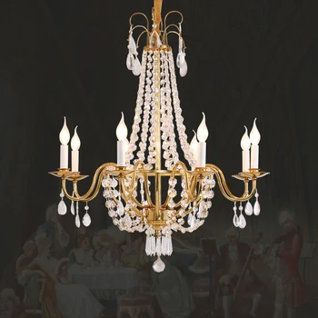 Европейский золотисто-медный подвесной светильник Свадебный декор Гостиная Столовая Французская пасторальная люстра из латуни и керамических цветов
