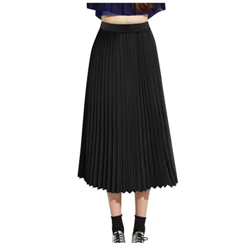 Женская модная свободная повседневная эластичная пляжная юбка с высокой талией, однотонная плиссированная юбка с драпировкой, эстетичная одежда faldas