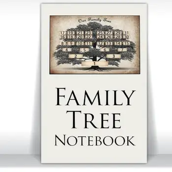 Записная книжка с генеалогическим древом, воспоминания о предках, Плотная бумага, запись предков, печать, означающая Семейный подарок, Генеалогический журнал 0