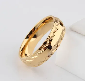 золотые кружевные обручальные кольца для мужчин и женщин с рисунком 6 мм из нержавеющей стали для пары ювелирных изделий оптом