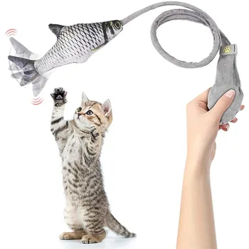 Игрушки для кошек, имитирующие рыбу, Ручное управление, Дразнящая Кошка, Жевательная игрушка для домашнего котенка, Интерактивная Скребница для чистки зубов в помещении