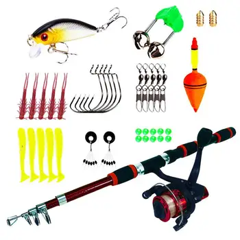 Комбинированные удочки и катушки, телескопическая удочка и спиннинговые катушки, набор для морской, пресноводной рыбалки, набор для удочки