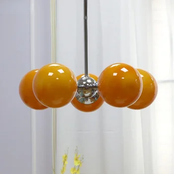 Люстра для спальни Nordic Magic Bean, Современная минималистичная детская Комната, Японский ресторан, Креативная стеклянная лампа из кованого железа
