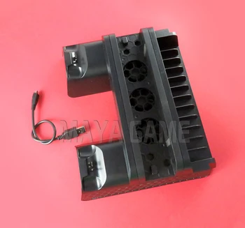 Многофункциональная док-станция с двумя зарядными станциями, вертикальный держатель-подставка, охлаждающий вентилятор, кулер для PS4 Slim/PS4 Pro