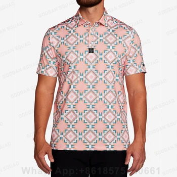 Мужская рубашка-поло для гольфа С короткими рукавами В стиле Пэчворк, Мужские Поло, Качественная Летняя Брендовая Мужская Одежда