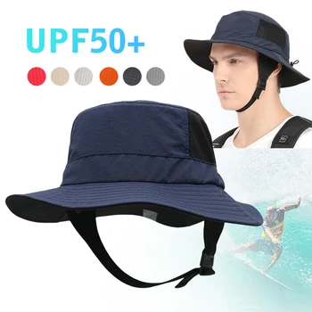 Мужские шляпы, Панама, Летняя уличная кепка с защитой от ультрафиолета, Рыбацкие кепки, Модная регулируемая быстросохнущая дышащая кепка для серфинга