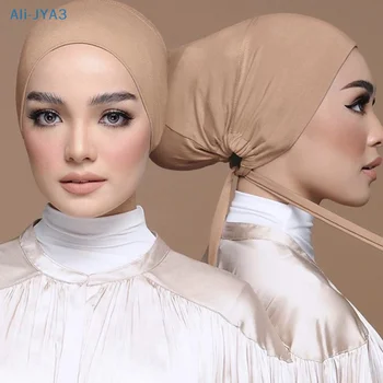 Мусульманский эластичный хиджаб с регулируемым по веревке женским нижним платком 0