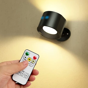 Настенный светильник для помещений с USB-зарядкой, магнитная лампа для шкафа с тремя цветовыми температурами, настенный светильник с двойным источником света, прикроватная книжная лампа