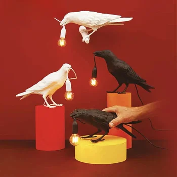Настольная лампа с благоприятной птицей, индивидуальные креативные лампы для моделирования животных, настенное освещение из смолы, светильник для украшения магазина Luminaria