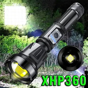 Новый XHP360 Самый Мощный Светодиодный Фонарик USB Перезаряжаемая Тактическая Вспышка 18650/26650 Водонепроницаемый Масштабируемый
