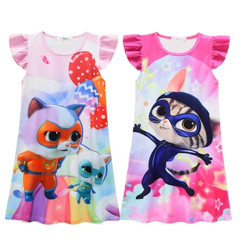 Одежда аниме SuperKitties для маленьких девочек, летнее платье, детская одежда Gabby Cats, платья для вечеринки по случаю дня рождения для маленьких девочек