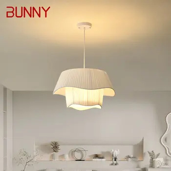 Подвесной светильник BUNNY Nordic LED, современный Креативный светильник со складками, Белый Подвесной светильник для дома, столовой, спальни, романтического декора