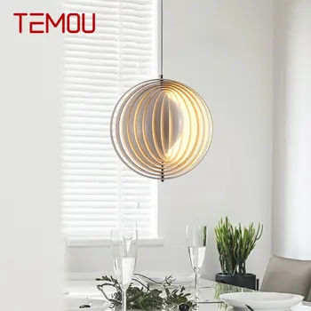 Подвесной светильник TEMOU Nordic LED Creative Lantern, декоративная люстра для дома, столовой, бара, лестницы