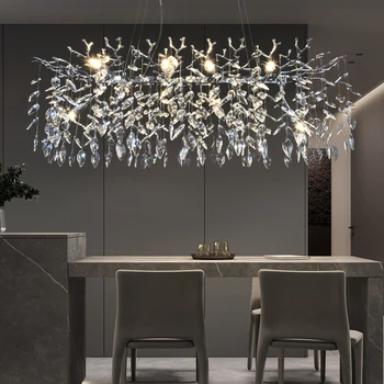 Роскошный хрустальный подвесной светильник для столовой, гостиной, лампы для спальни, подвесные люстры для домашнего декора