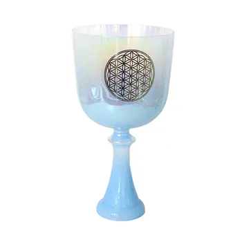 Ручная чаша с синим градиентом, Хрустальная Поющая чаша, Хрустальная музыкальная чаша, Звукотерапевтический ударный инструмент для йоги, снятия стресса.