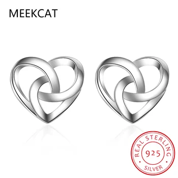 Серьги-гвоздики Love Heart из стерлингового серебра 925 пробы для женщин, роскошные дизайнерские ювелирные изделия, самые продаваемые предложения с бесплатной доставкой