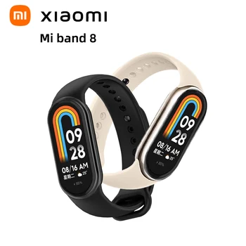 Смарт-браслет Xiaomi Mi Band 8 с 7-цветным AMOLED-экраном Miband 8 с кислородом крови для фитнеса Traker Bluetooth Спортивные смарт-часы