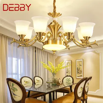 Современная Латунная Подвесная Лампа DEBBY LED Golden Chandelier Light Decor Для Домашней Столовой Гостиной Спальни