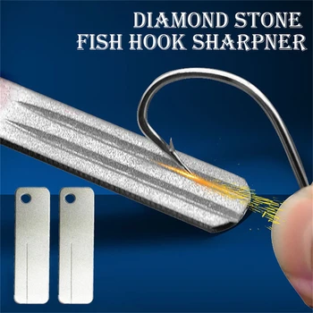 Точилка Для Рыболовных Крючков Портативный Алмазный Камень Рыболовный Крючок Инструменты Для Заточки Ножей Точильный Камень Брелок Для Наружных Рыболовных Принадлежностей