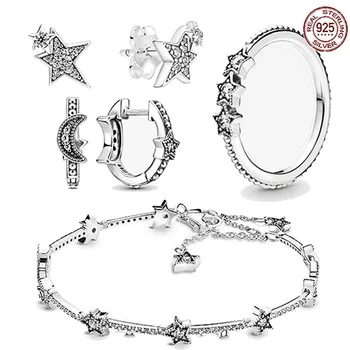 Хит продаж, роскошный браслет из стерлингового серебра 925 пробы, серия ювелирных изделий, оригинальные очаровательные женские украшения DIY 0