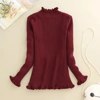 Элегантный женский свитер, вязаные пуловеры большого размера, Женский трикотажный джемпер корейской моды, мягкий Базовый  0