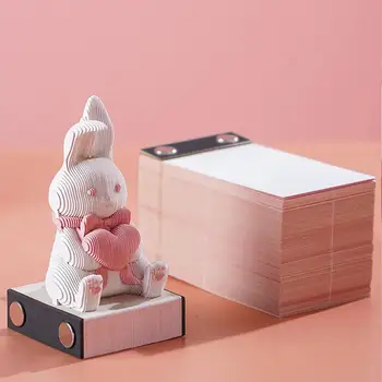 3D Бумажный Художественный Блокнот Отрывной Кролик Скульптура Кролик Резьба Художественный Блокнот Для DIY Украшения Подарок Новоселье Настольный Подарок 1