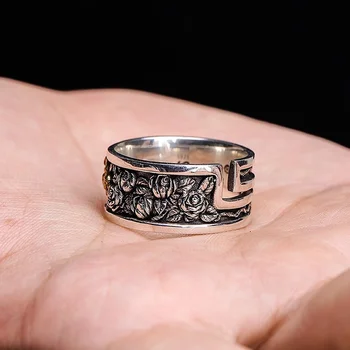 Модное кольцо ручной работы с оригинальным дизайном в виде головы тигра для мужчин, ретро-хипстерское одиночное регулируемое кольцо, ювелирный подарок в стиле панк 1