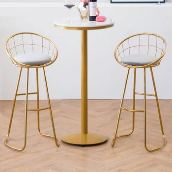 Барный стул современная бытовая мебель из кованого железа простые высокие табуреты Скандинавские стулья со спинкой для макияжа мягкая сумка для переодевания 2
