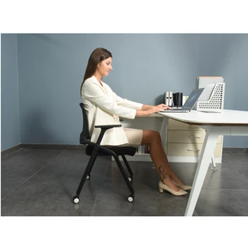 Высококачественный складной стул для конференц-зала 2 в 1, штабелируемый обучающий офисный стул 2