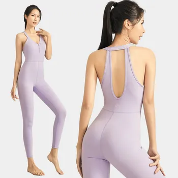 Женская одежда для йоги и фитнеса, облегающий Дышащий быстросохнущий спортивный комбинезон для спортзала 2023 2