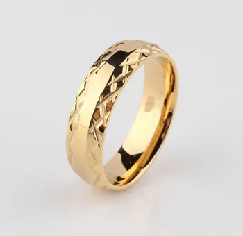 золотые кружевные обручальные кольца для мужчин и женщин с рисунком 6 мм из нержавеющей стали для пары ювелирных изделий оптом 2