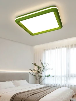 Современный светодиодный потолочный светильник Используется для столовой, спальни, кухни, белого, зеленого, молочного, кофейного, 3-цветного украшения лампы с дистанционным управлением 2