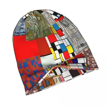 Уличные Шапочки Piet Mondrian Skullies Шапочки Лыжные шапочки Шляпки-капоты 2