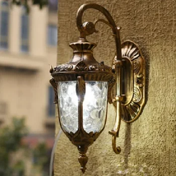 Уличный настенный светильник в европейском стиле, внутренний и наружный Водонепроницаемый светодиодный настенный светильник, простая дверь в коридор, балкон, вилла, садовый светильник 2