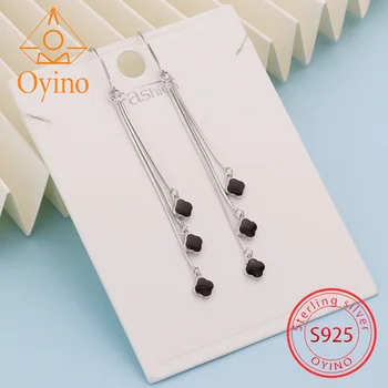 Oyino NEW S925 стерлингового серебра с кисточкой из четырехлистного клевера skinny face Корейская версия роскошных женских сережек light sense of luxury 3
