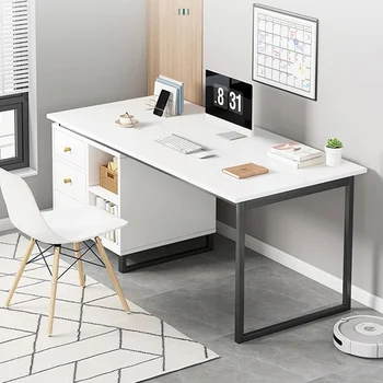 Компьютерный верстак, офисный стол, стол-секретер для спальни, простые офисные столы, Одноместные Роскошные шкафы для ноутбука, рабочая мебель 3