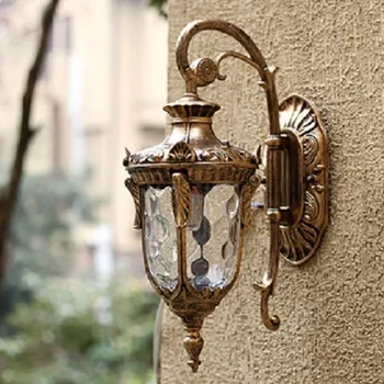 Уличный настенный светильник в европейском стиле, внутренний и наружный Водонепроницаемый светодиодный настенный светильник, простая дверь в коридор, балкон, вилла, садовый светильник 3